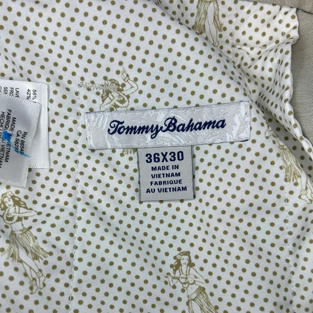 Tommy Bahama Performance Pants Men's 36x30 Khaki‎ Tan Straight Leg Chinos